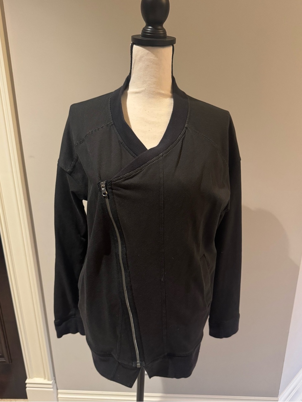 lululemon athletica Black Asymmetrical Zip Jacket